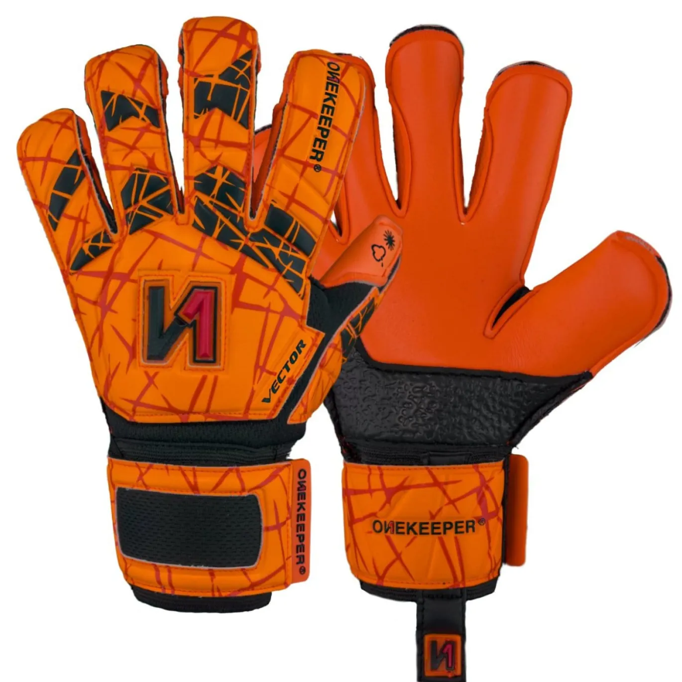 Onekeeper Vector Evolution Keepershandschoenen Kids Oranje Zwart Rood