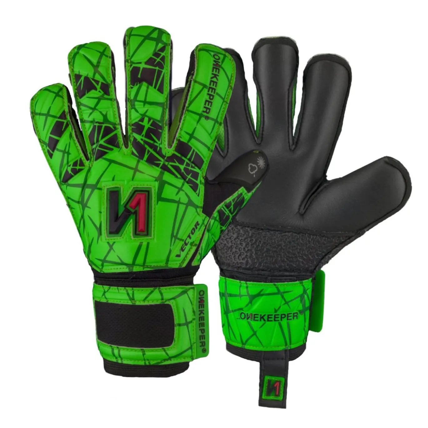 Onekeeper Vector Evolution Keepershandschoenen Kids Groen Zwart Rood