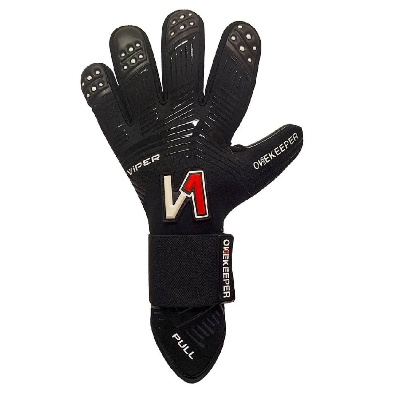 Onekeeper Viper Keepershandschoenen Zwart Wit Rood