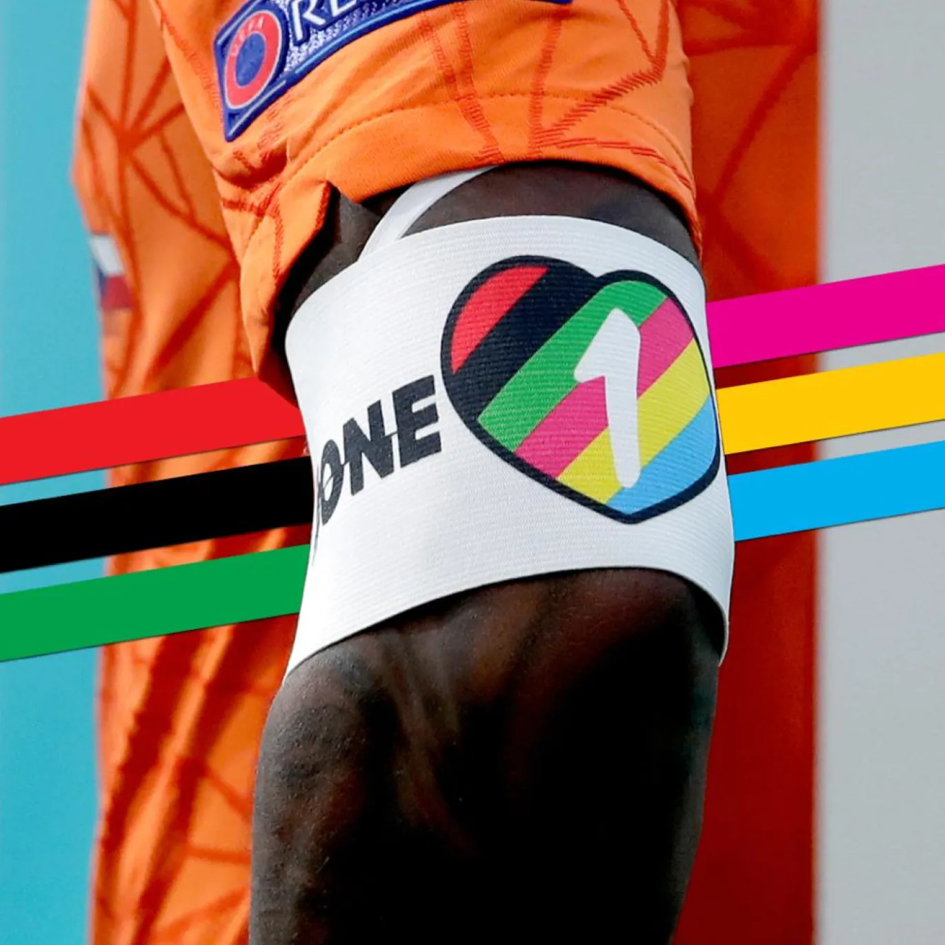 One Love Aanvoerdersband Wit Multicolor