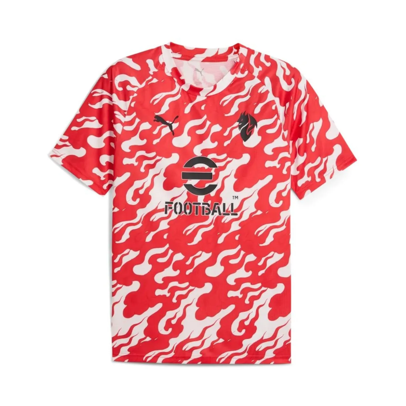 PUMA AC Milan Pre-Match Trainingsshirt 2025-2026 Wit Rood