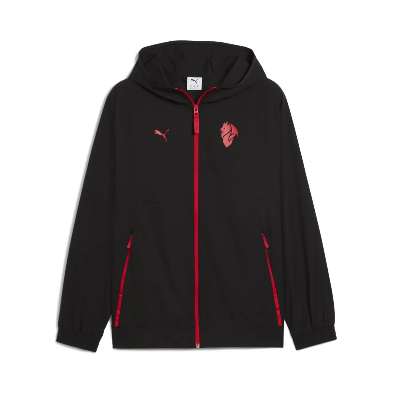 PUMA AC Milan Pumatech Trainingsjack Woven 2025-2026 Zwart Rood