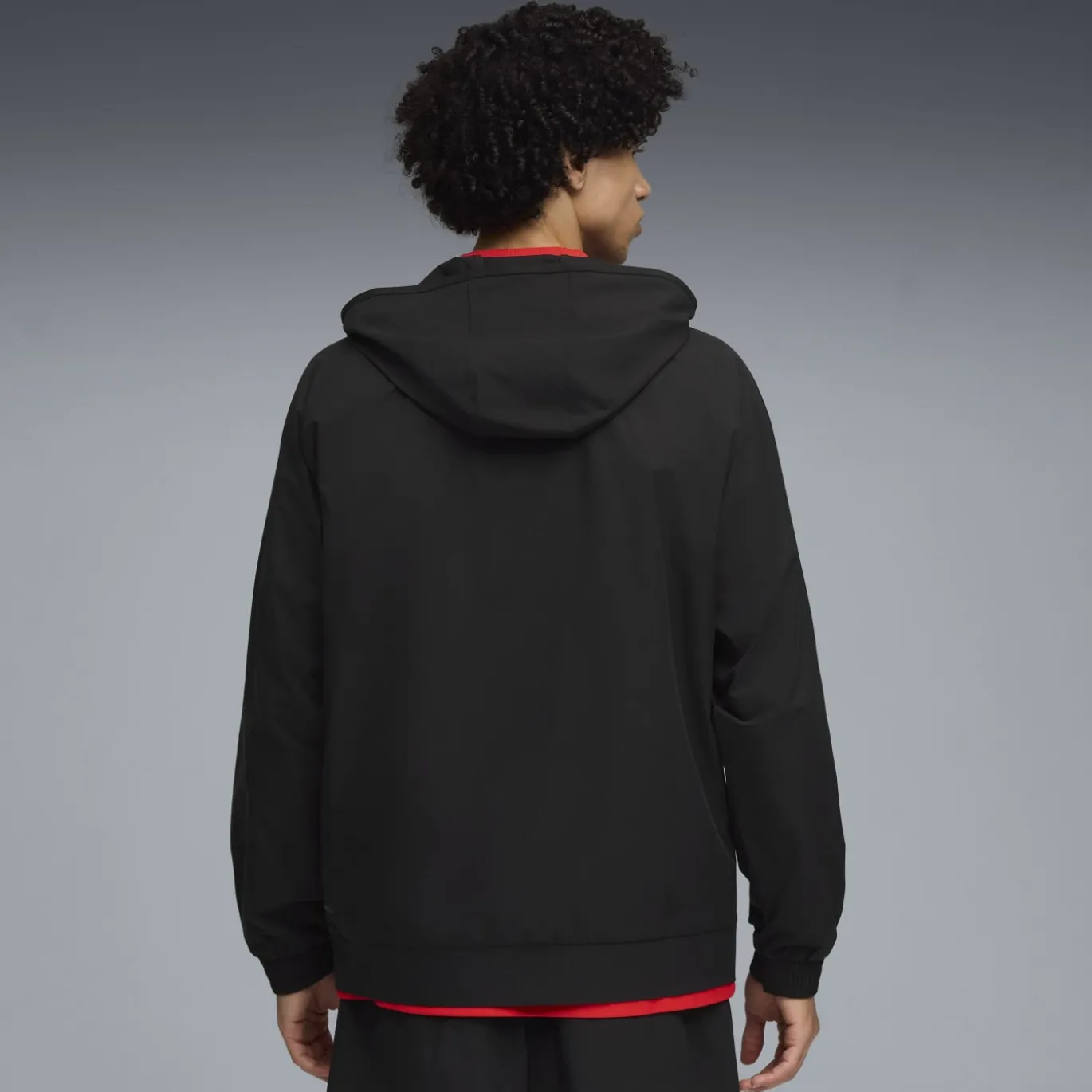 PUMA AC Milan Pumatech Woven Trainingspak Hooded Full-Zip 2025-2026 Zwart Rood