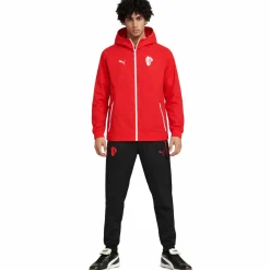 PUMA AC Milan Pumatech Woven Trainingspak Hooded Full-Zip 2025-2026 Rood Zwart Wit