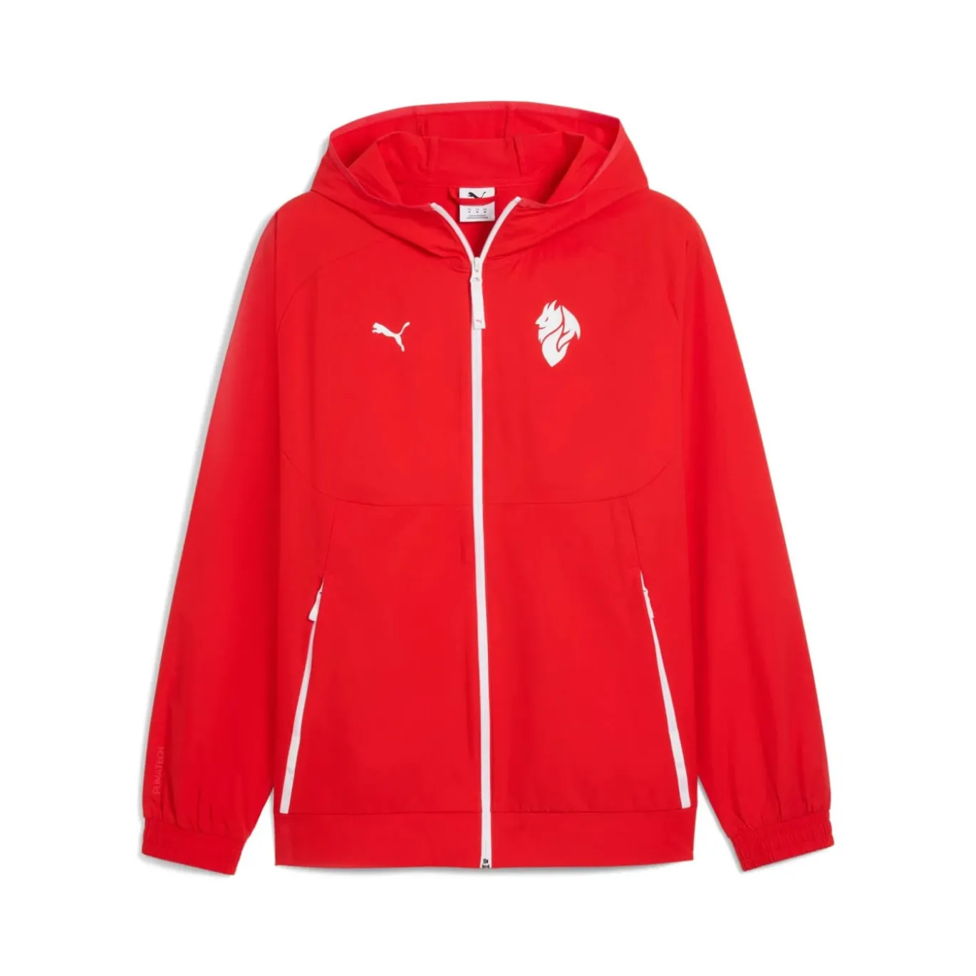 PUMA AC Milan Pumatech Woven Trainingspak Hooded Full-Zip 2025-2026 Rood Zwart Wit
