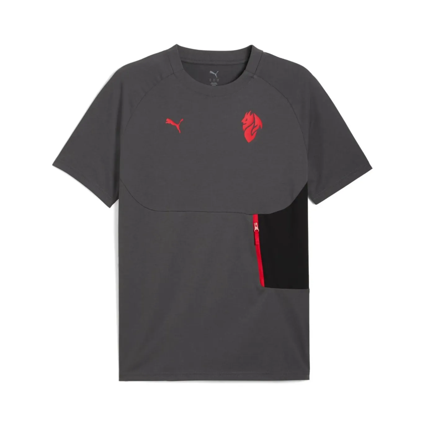 PUMA AC Milan Pumatech Zomerset 2025-2026 Donkergrijs Zwart Rood