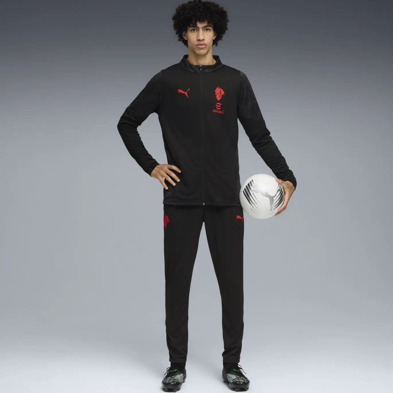 PUMA AC Milan Trainingsbroek 2025-2026 Zwart Rood