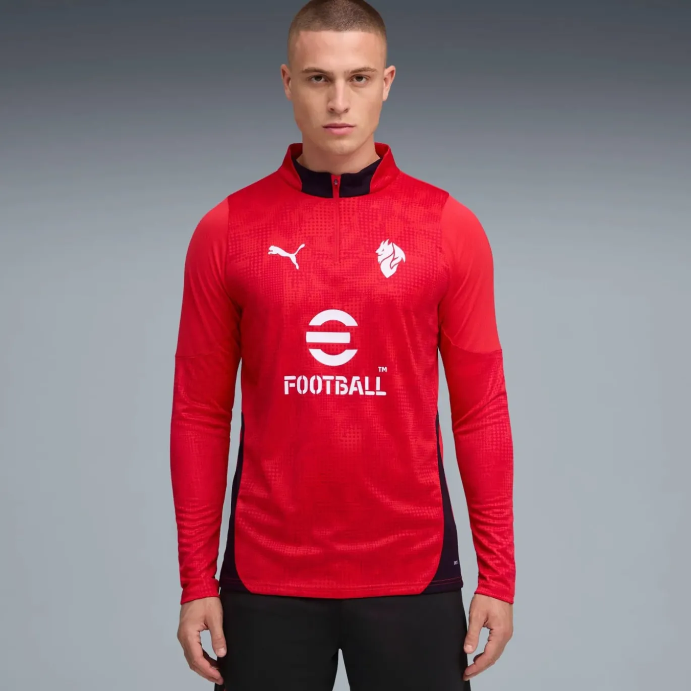 PUMA AC Milan Trainingspak 1/4-Zip 2025-2026 Rood Zwart Wit