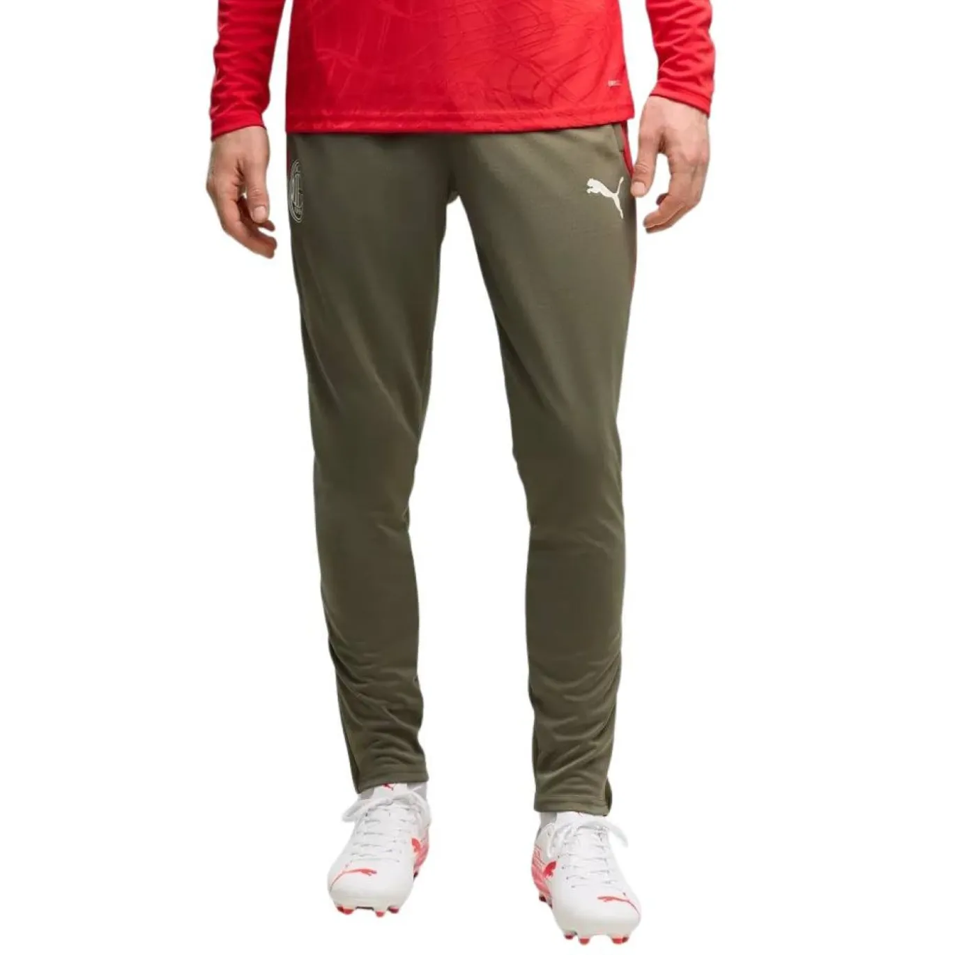 PUMA AC Milan Trainingspak 1/4-Zip 2026-2027 Lichtgrijs Donkergroen Rood Wit