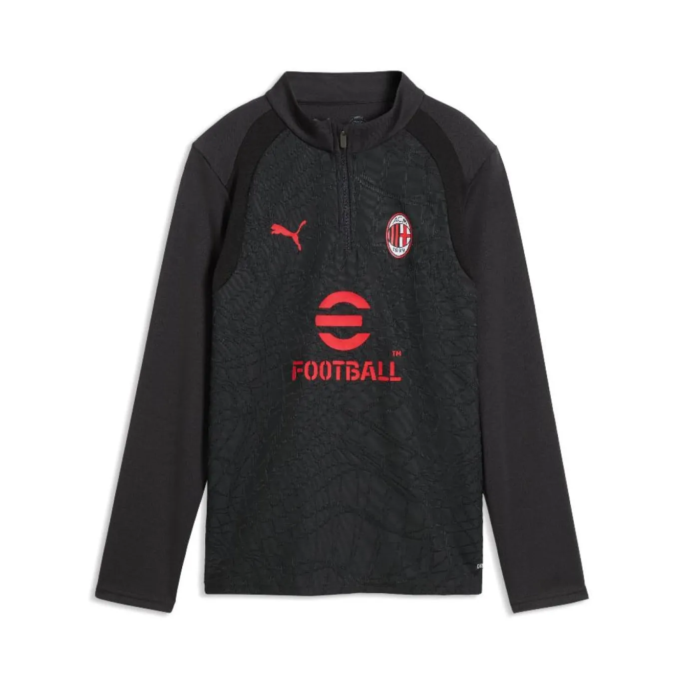 PUMA AC Milan Trainingspak 1/4-Zip 2026-2027 Kids Donkergrijs Rood