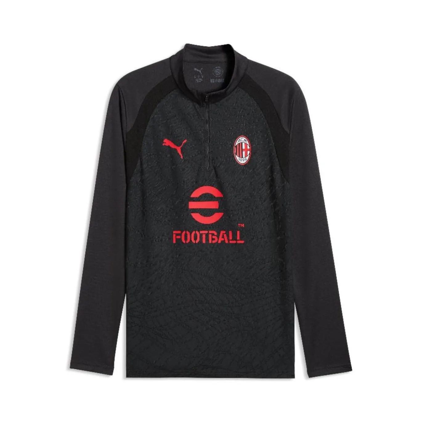 PUMA AC Milan Trainingspak 1/4-Zip 2026-2027 Donkergrijs Rood