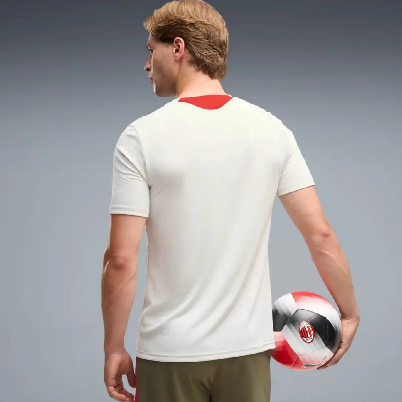 PUMA AC Milan Trainingsset 2026-2027 Lichtgrijs Donkergroen Rood