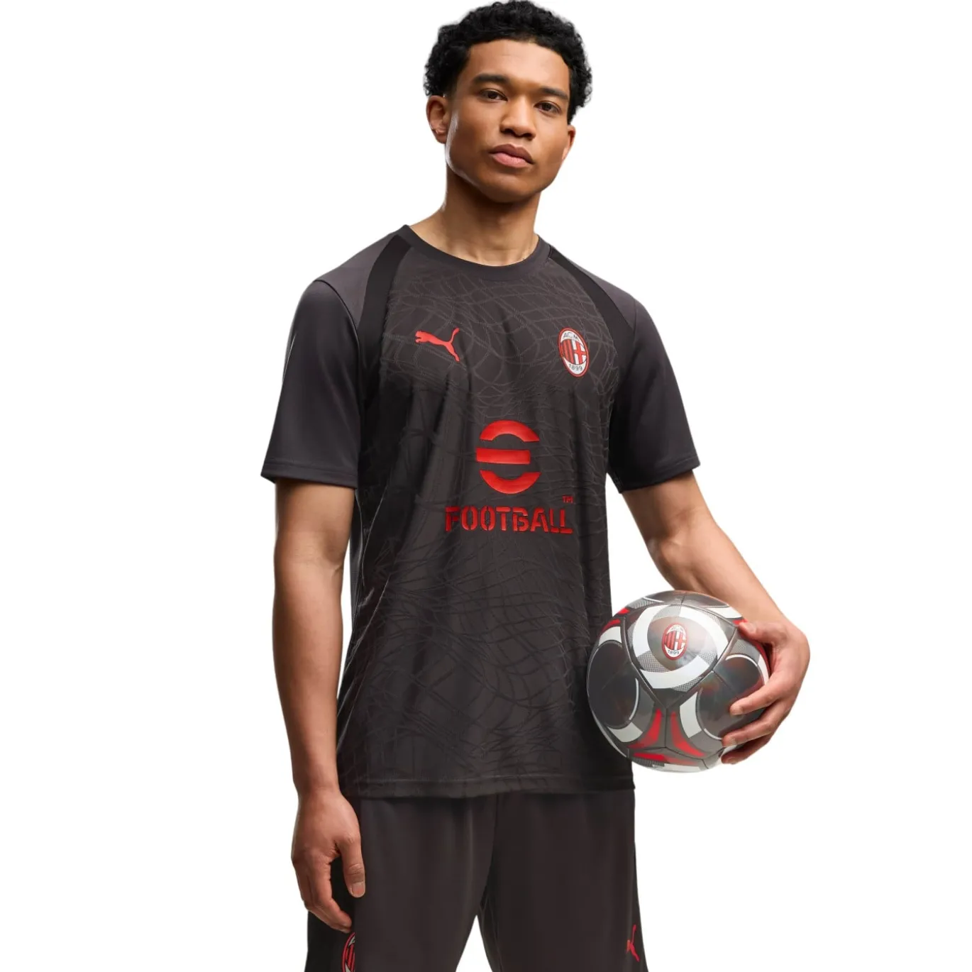 PUMA AC Milan Trainingsshirt 2026-2027 Donkergrijs Rood