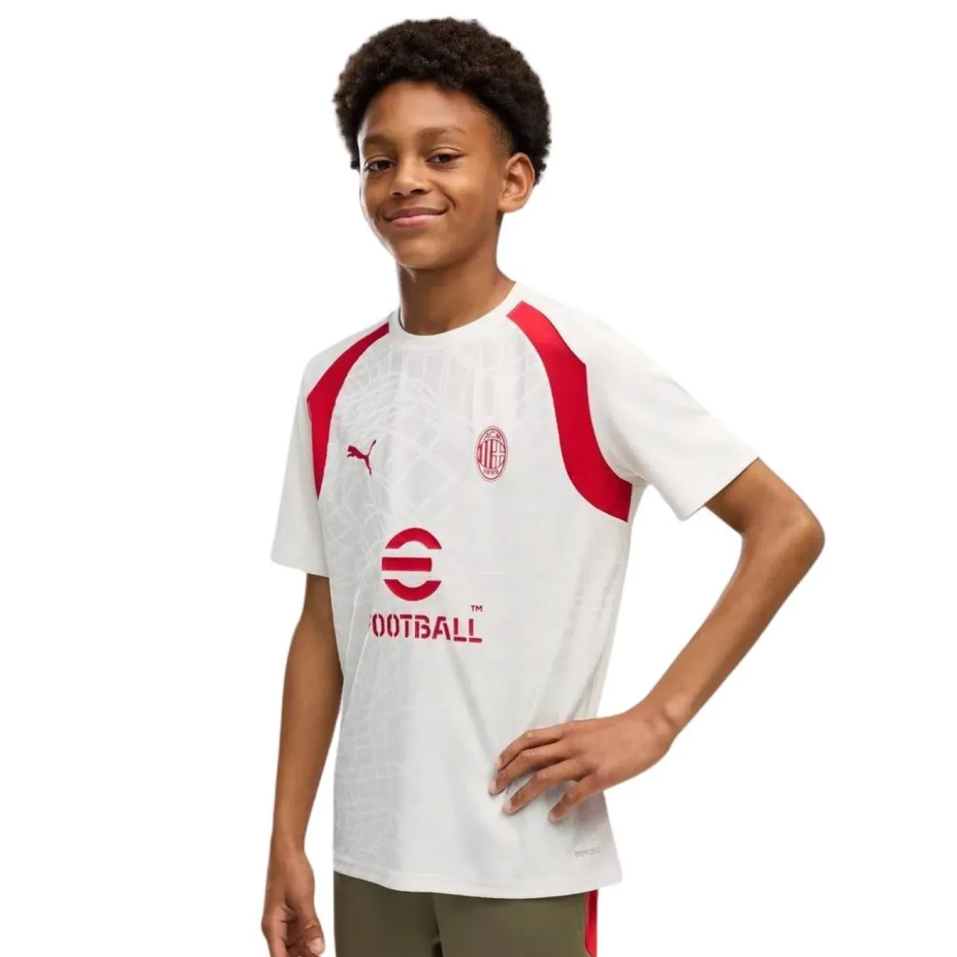 PUMA AC Milan Trainingsshirt 2026-2027 Kids Lichtgrijs Rood