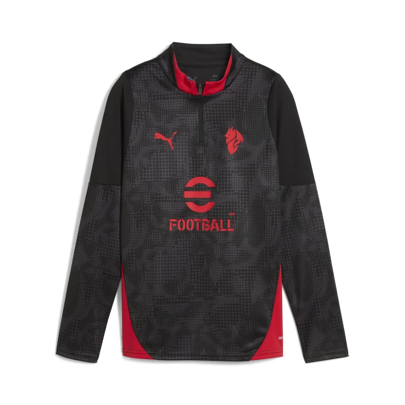 PUMA AC Milan Trainingstrui 1/4-Zip 2025-2026 Kids Zwart Rood