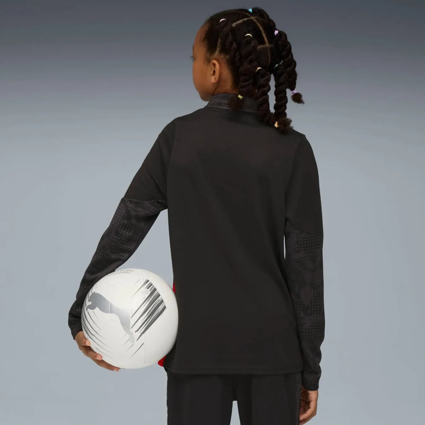 PUMA AC Milan Trainingstrui 1/4-Zip 2025-2026 Kids Zwart Rood