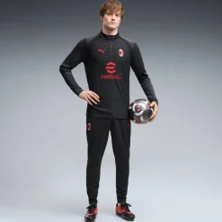 PUMA AC Milan Trainingstrui 1/4-Zip 2026-2027 Donkergrijs Rood