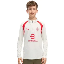 PUMA AC Milan Trainingstrui 1/4-Zip 2026-2027 Kids Lichtgrijs Rood