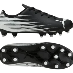 PUMA Attacanto II Gras / Kunstgras Voetbalschoenen (MG) Kids Zwart Wit