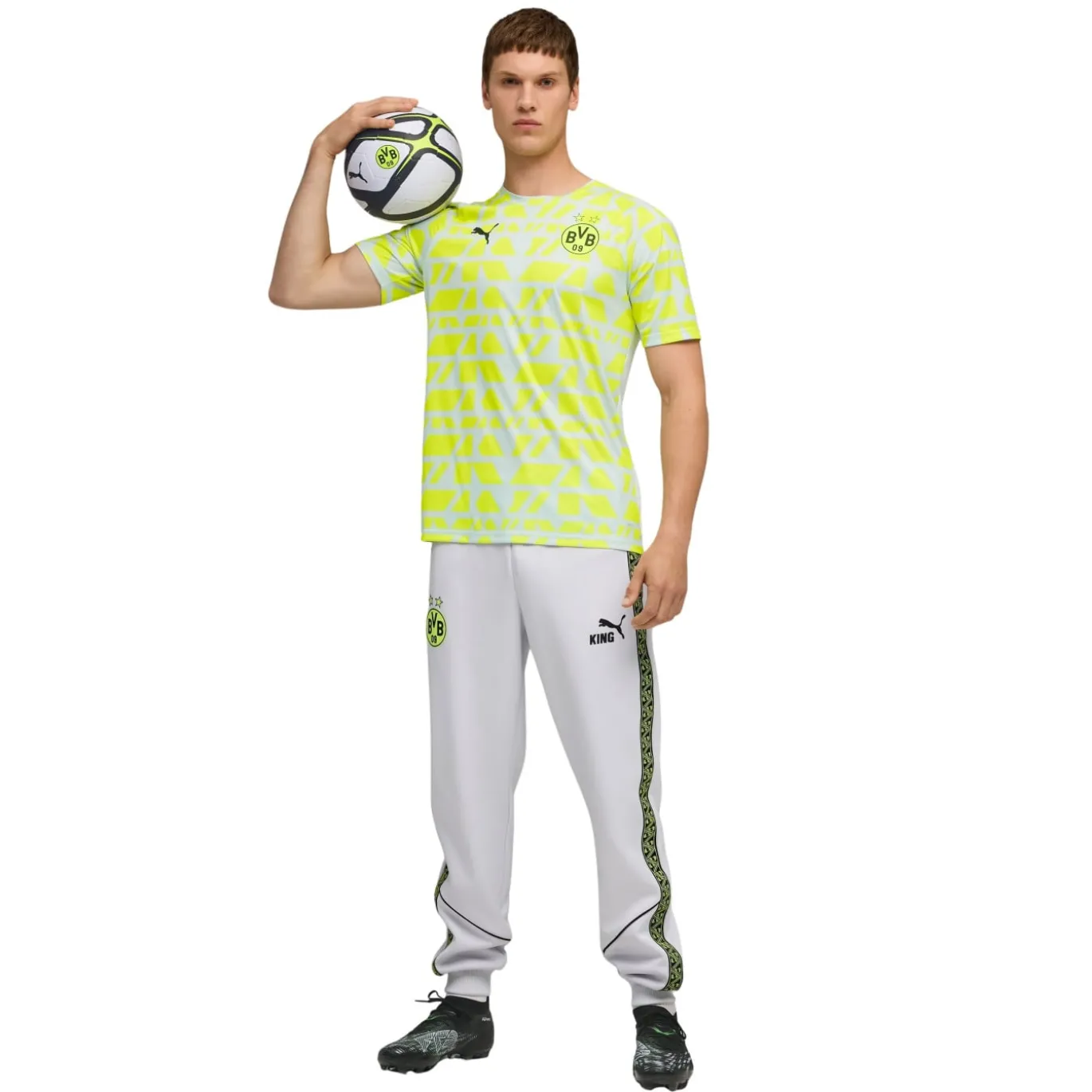 PUMA Borussia Dortmund Pre-Match Trainingsshirt 2025-2026 Zilver Geel