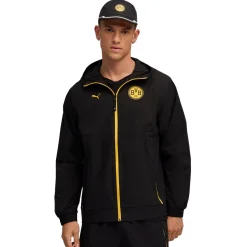 PUMA Borussia Dortmund Pumatech Woven Trainingspak Hooded Full-Zip 2025-2026 Zwart Geel