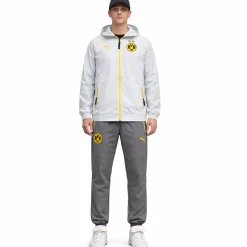 PUMA Borussia Dortmund Pumatech Woven Trainingspak Hooded Full-Zip 2025-2026 Zilver Geel