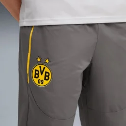 PUMA Borussia Dortmund Pumatech Trainingsbroek Woven 2025-2026 Donkergrijs Geel