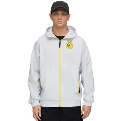 PUMA Borussia Dortmund Pumatech Trainingsjack Woven 2025-2026 Zilver Geel