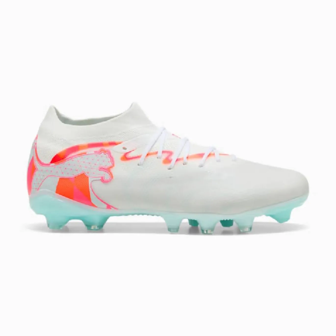 PUMA Future 9 Match Brilliance Gras / Kunstgras Voetbalschoenen (MG) Dames Wit Feloranje Roze Lichtblauw