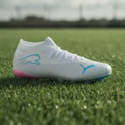 PUMA Future 9 Match Gras / Kunstgras Voetbalschoenen (MG) Wit Felblauw Felroze