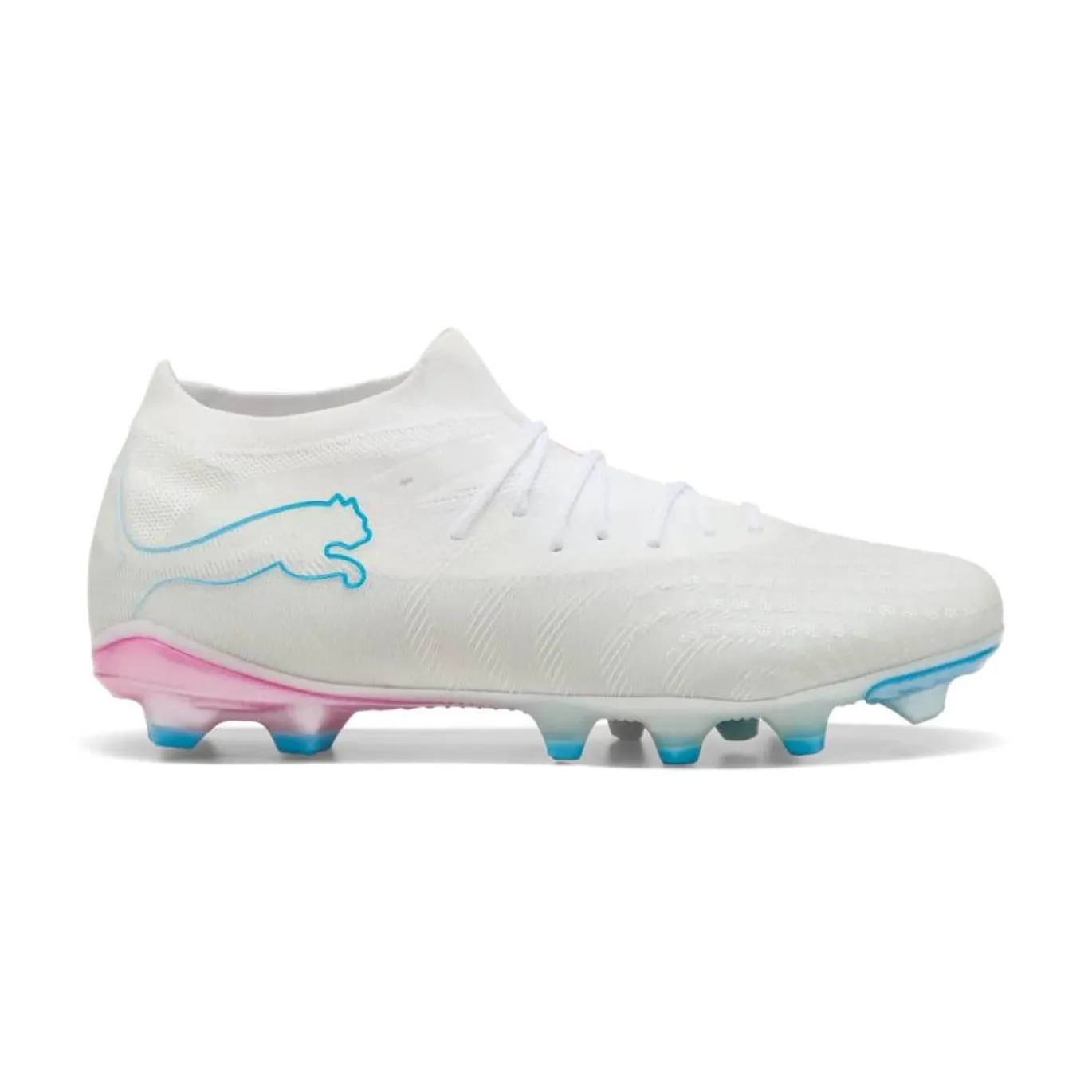 PUMA Future 9 Match Gras / Kunstgras Voetbalschoenen (MG) Wit Felblauw Felroze