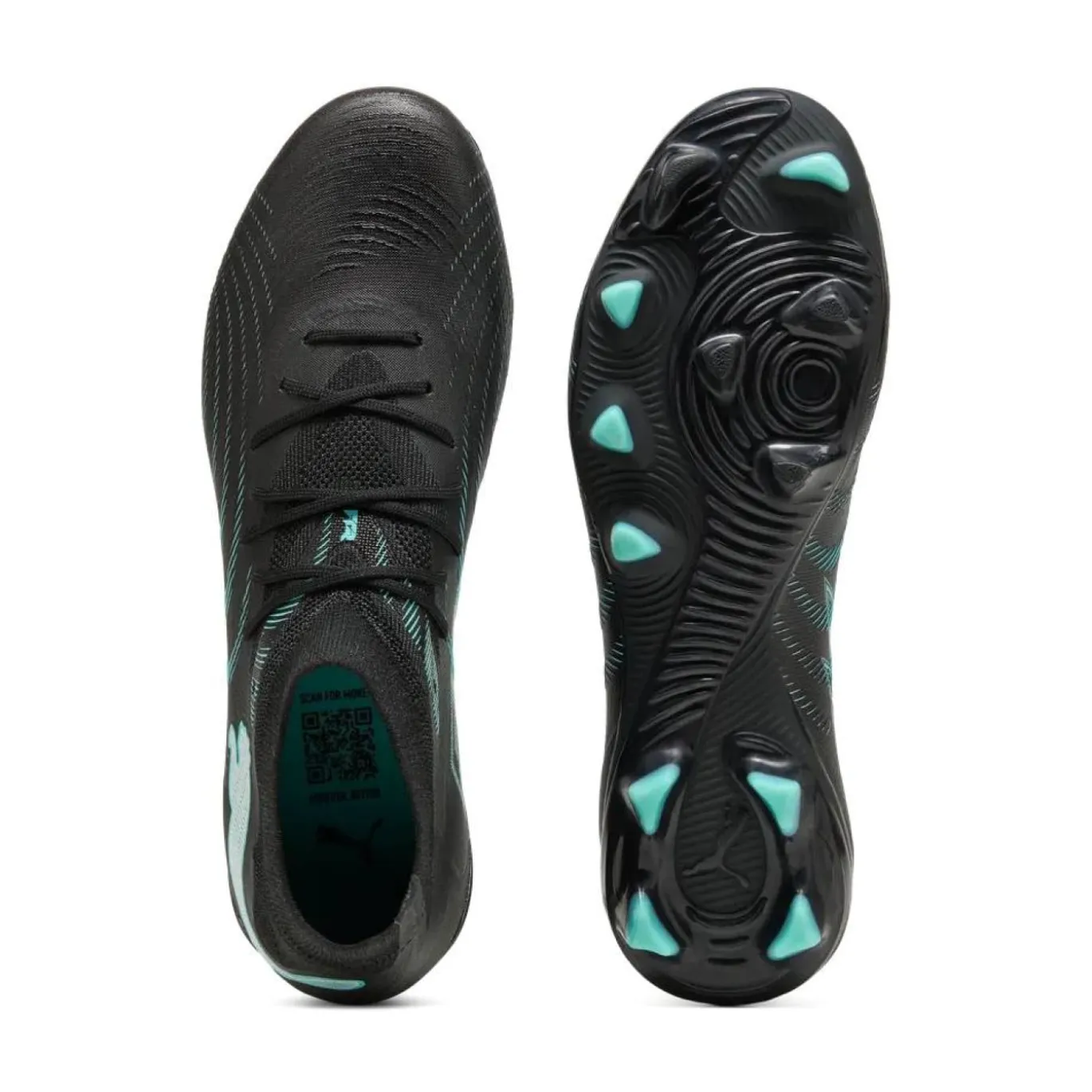 PUMA Future 9 Match Gras / Kunstgras Voetbalschoenen (MG) Zwart Intense Mint Wit