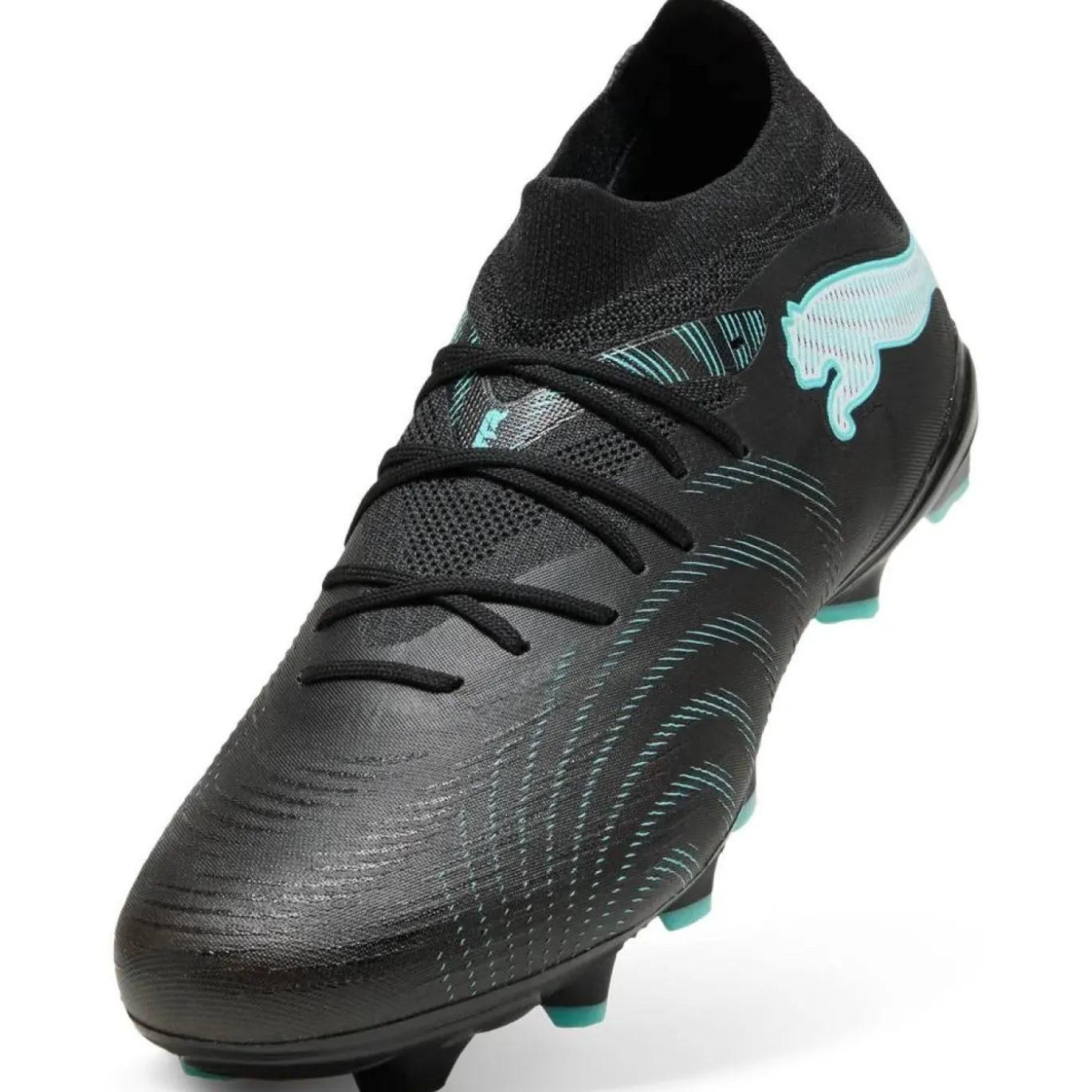 PUMA Future 9 Match Gras / Kunstgras Voetbalschoenen (MG) Zwart Intense Mint Wit