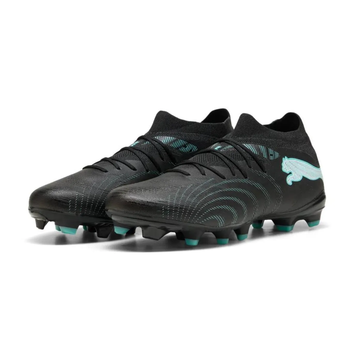 PUMA Future 9 Match Gras / Kunstgras Voetbalschoenen (MG) Zwart Intense Mint Wit