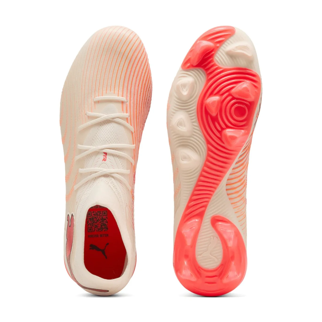 PUMA Future 9 Match Gras / Kunstgras Voetbalschoenen (MG) Gebroken Wit Zwart Roze