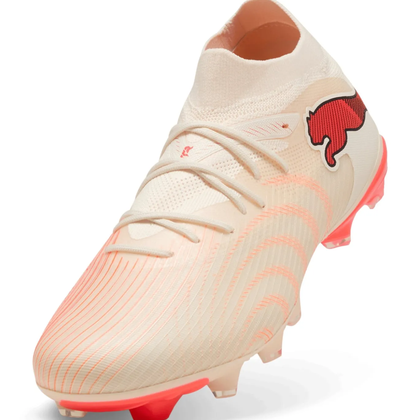 PUMA Future 9 Match Gras / Kunstgras Voetbalschoenen (MG) Gebroken Wit Zwart Roze