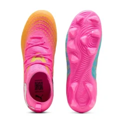 PUMA Future 9 Match Gras / Kunstgras Voetbalschoenen (MG) Kids Felroze Blauw Geel