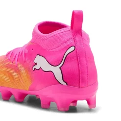PUMA Future 9 Match Gras / Kunstgras Voetbalschoenen (MG) Kids Felroze Blauw Geel