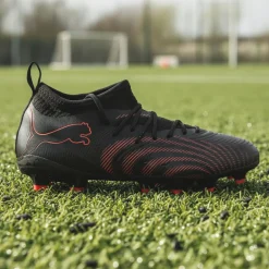 PUMA Future 9 Match Gras / Kunstgras Voetbalschoenen (MG) Kids Zwart Rood