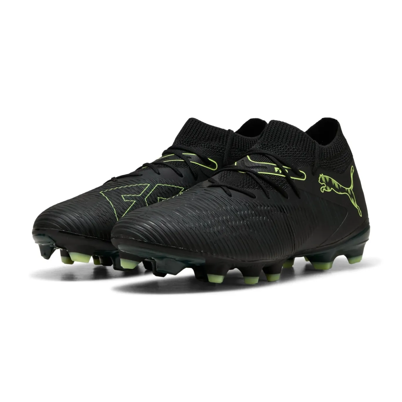 PUMA Future 8 Match Gras / Kunstgras Voetbalschoenen (MG) Zwart Donkergroen Lichtgroen