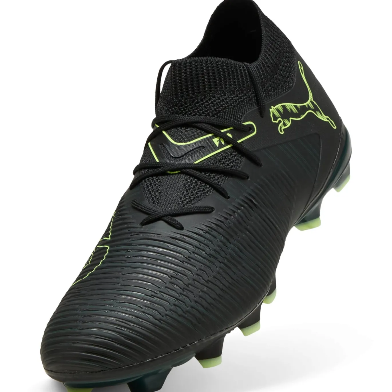 PUMA Future 8 Match Gras / Kunstgras Voetbalschoenen (MG) Zwart Donkergroen Lichtgroen