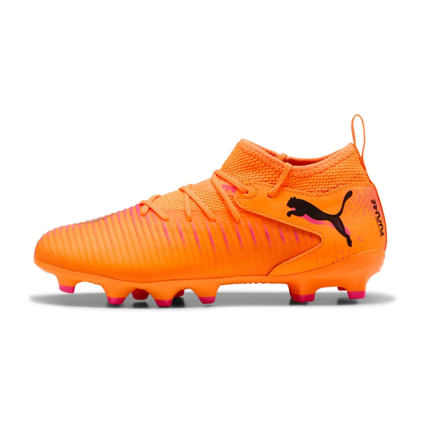 PUMA Future 8 Match Gras / Kunstgras Voetbalschoenen (MG) Kids Oranje Roze Zwart