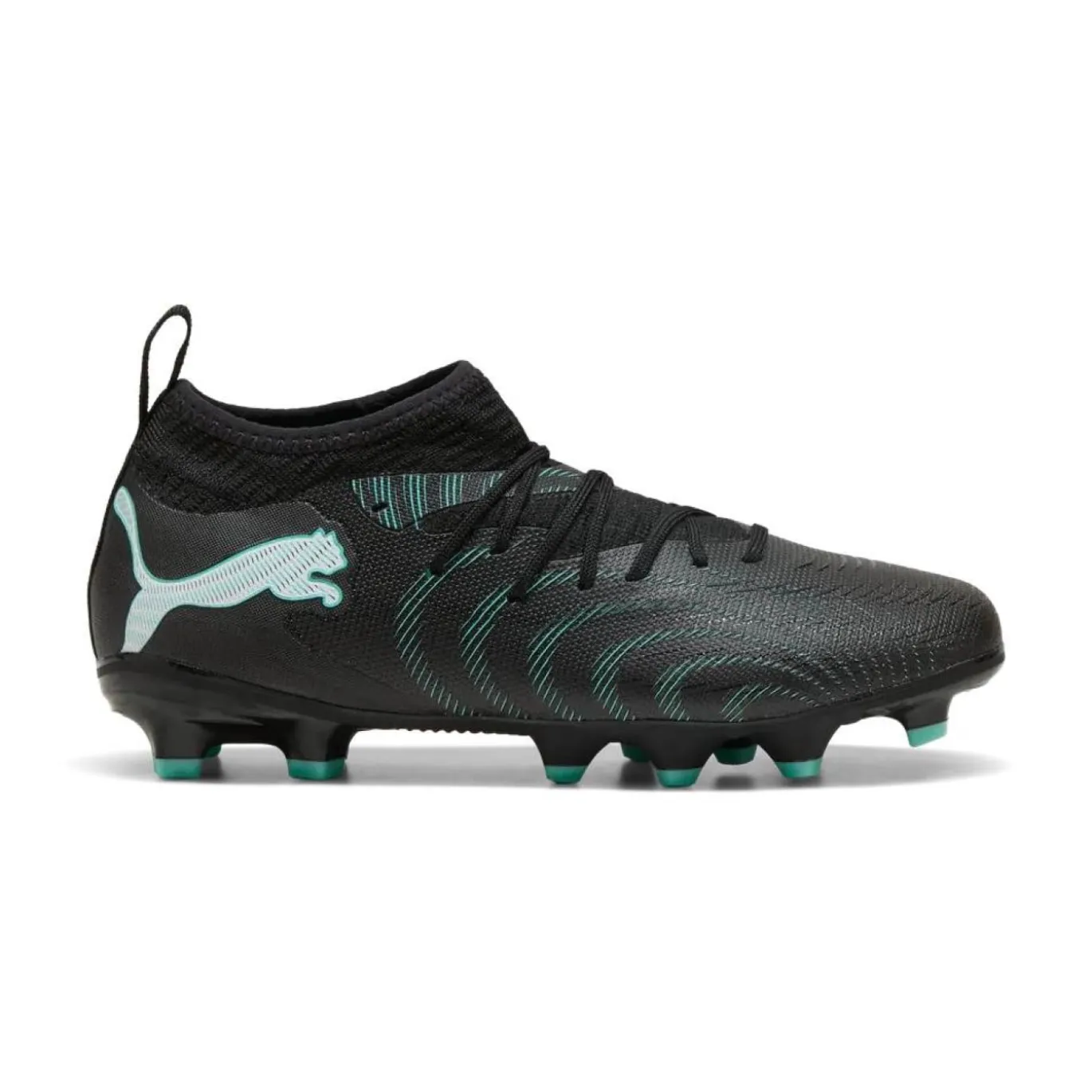 PUMA Future 9 Match Gras / Kunstgras Voetbalschoenen (MG) Kids Zwart Intense Mint Wit