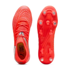 PUMA Future 9 Match IJzeren-Nop Voetbalschoenen (SG) Felrood Zilver Zwart