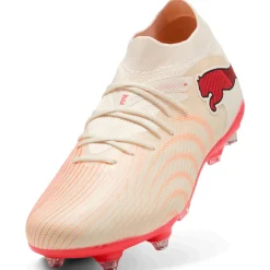 PUMA Future 9 Match IJzeren-Nop Voetbalschoenen (SG) Gebroken Wit Zwart Roze