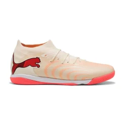 PUMA Future 9 Match Zaalvoetbalschoenen (IN) Gebroken Wit Zwart Roze