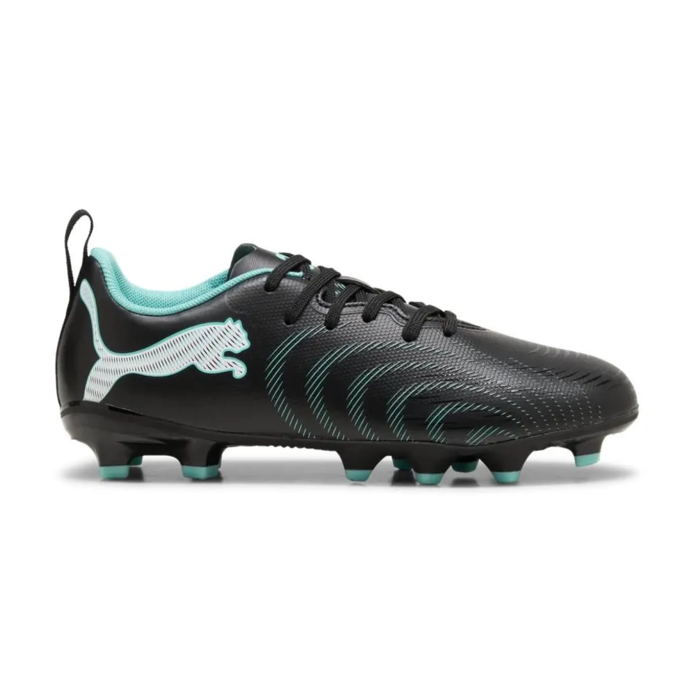 PUMA Future 9 Play Gras / Kunstgras Voetbalschoenen (MG) Kids Zwart Intense Mint Wit