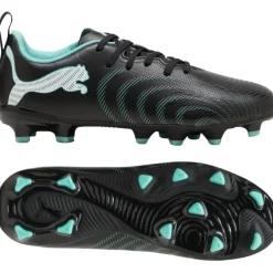 PUMA Future 9 Play Gras / Kunstgras Voetbalschoenen (MG) Kids Zwart Intense Mint Wit