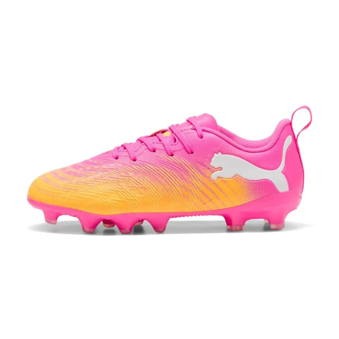 PUMA Future 9 Play Gras / Kunstgras Voetbalschoenen (MG) Kids Felroze Blauw Geel