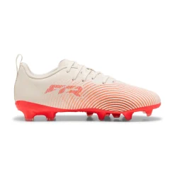 PUMA Future 9 Play Gras / Kunstgras Voetbalschoenen (MG) Kids Gebroken Wit Zwart Roze